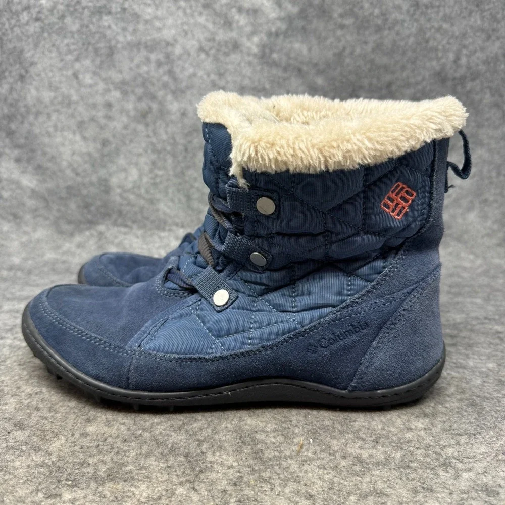 Columbia Boots Womens Sz 7.5 Minx Shorty Omni Heat Insulated Winter Snow Suede